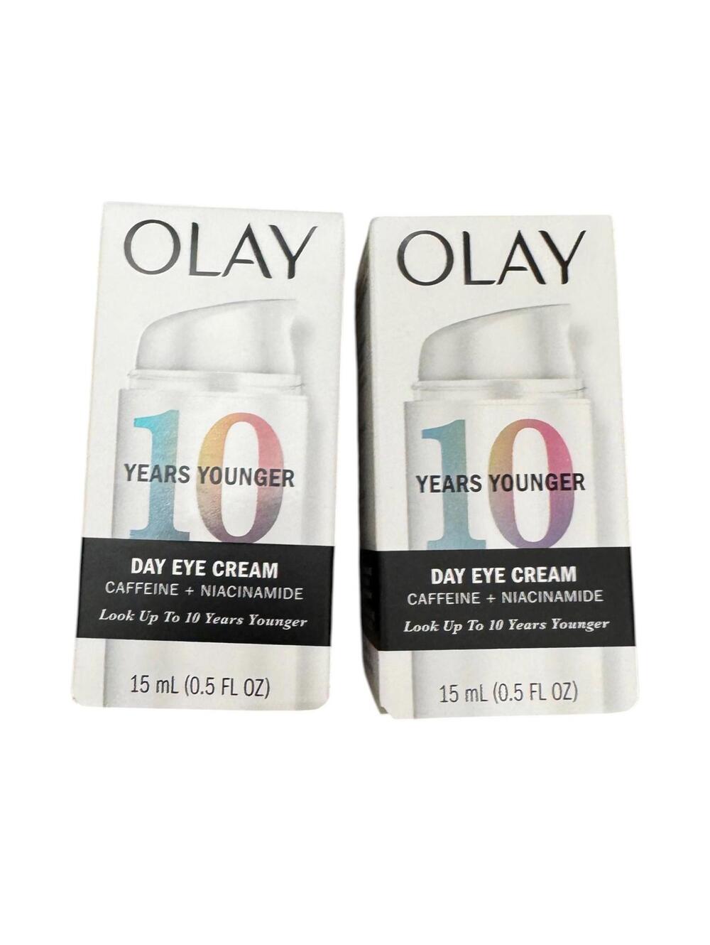 Lot of 2 Olay 10 Years Younger Day Eye Cream Caffeine + Niacinamide 15 ML